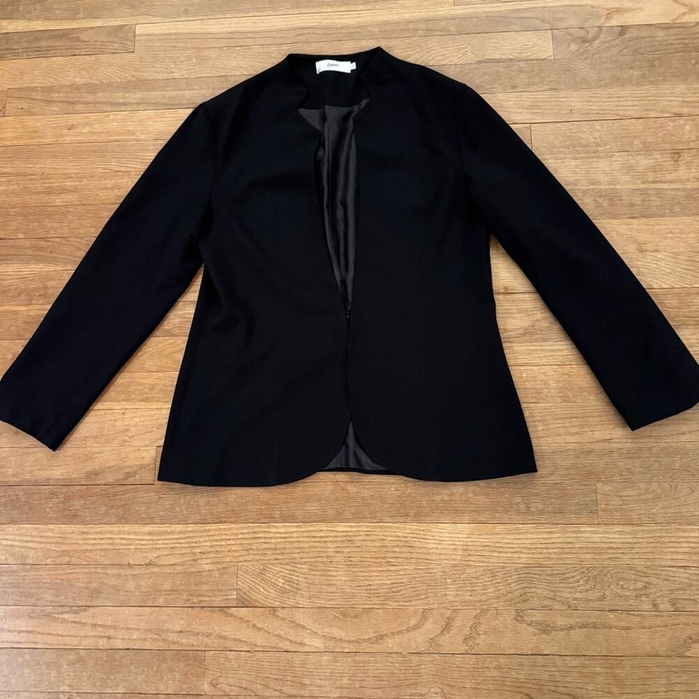 Choles black open front tunic jacket size large L
 b32